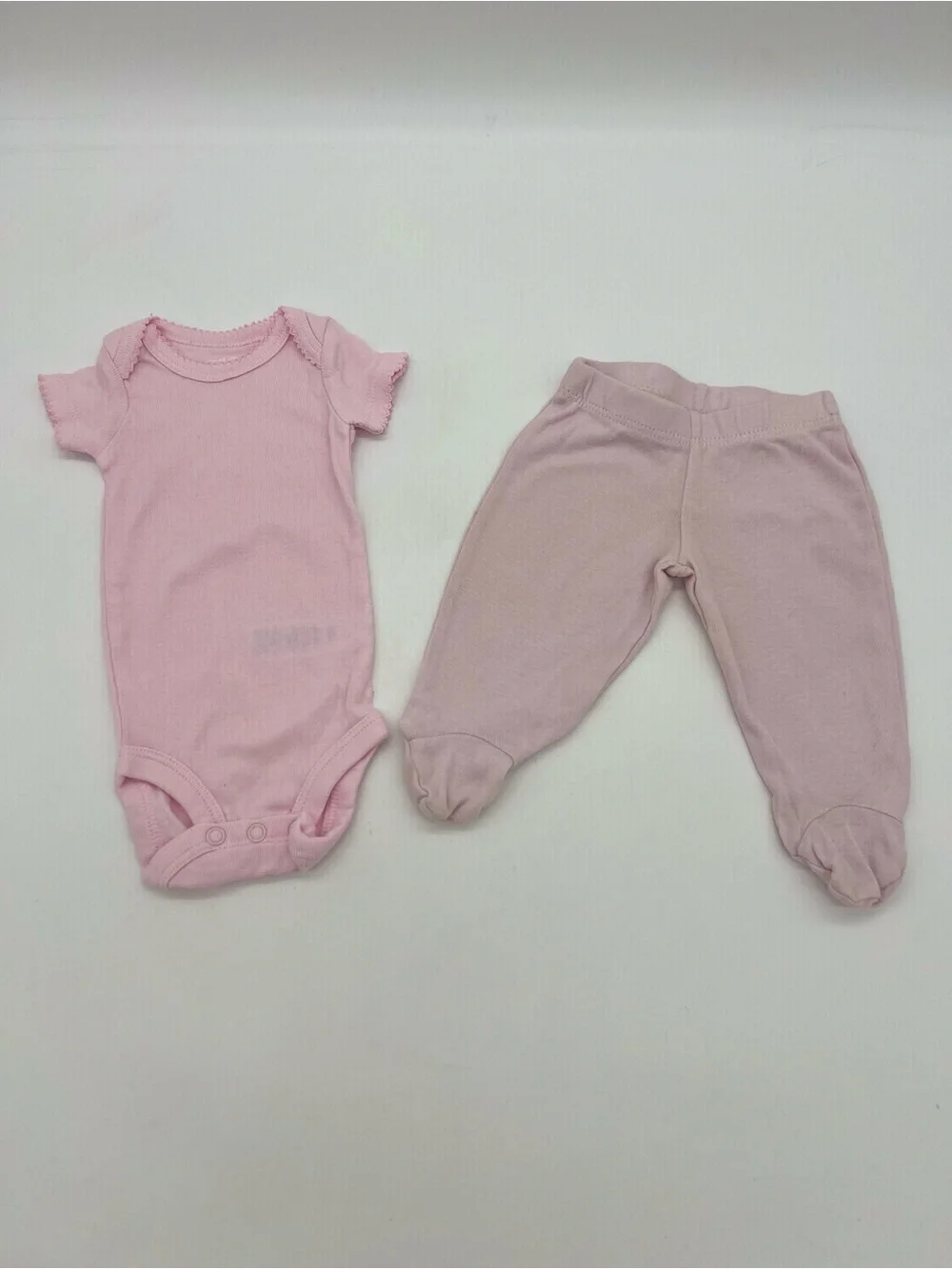 Carters Baby Girl Pink Top One Piece Jumpsuit And Pant Footie Set Newborn